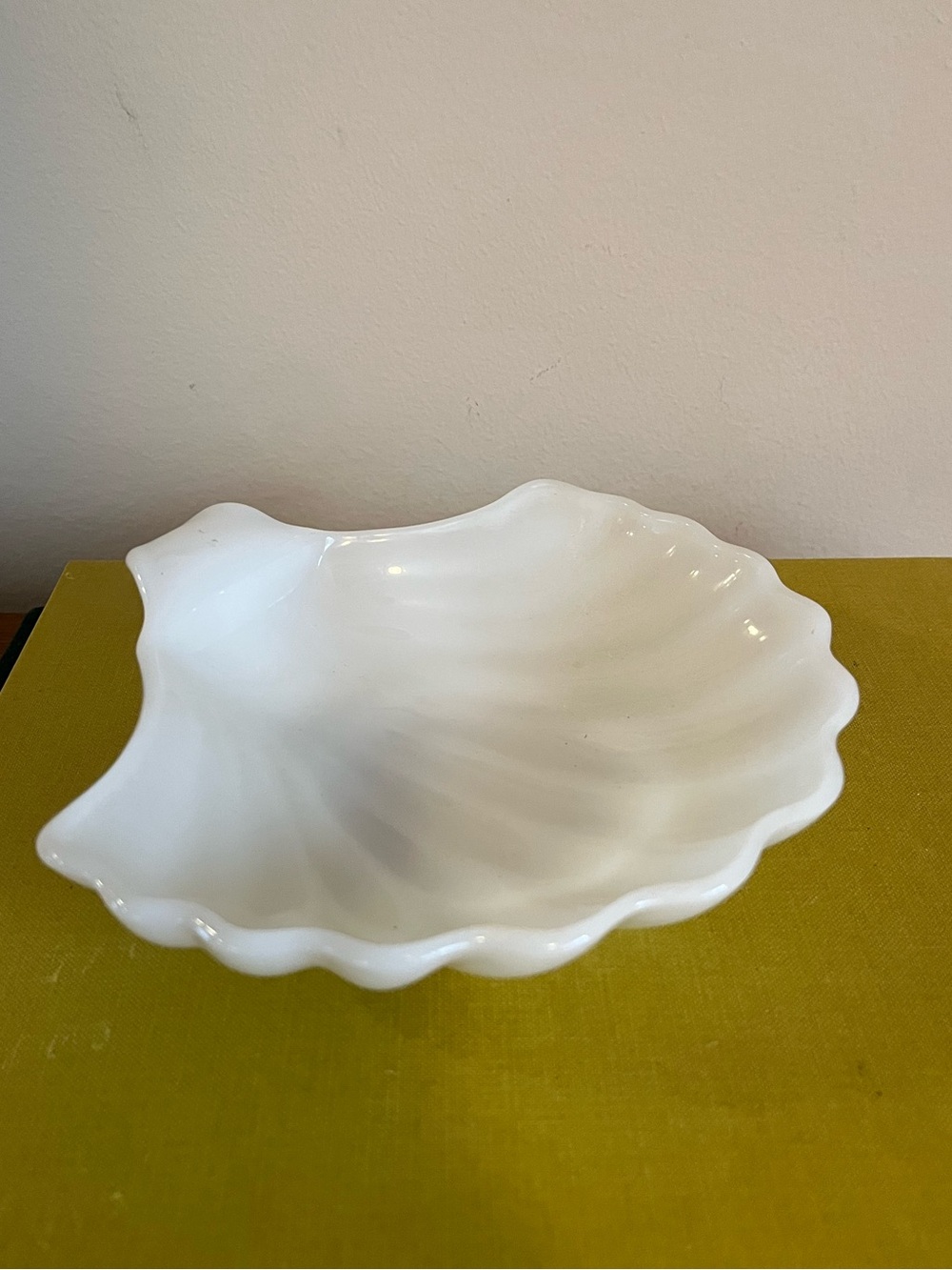 Sea Shell Milk Glass Tray